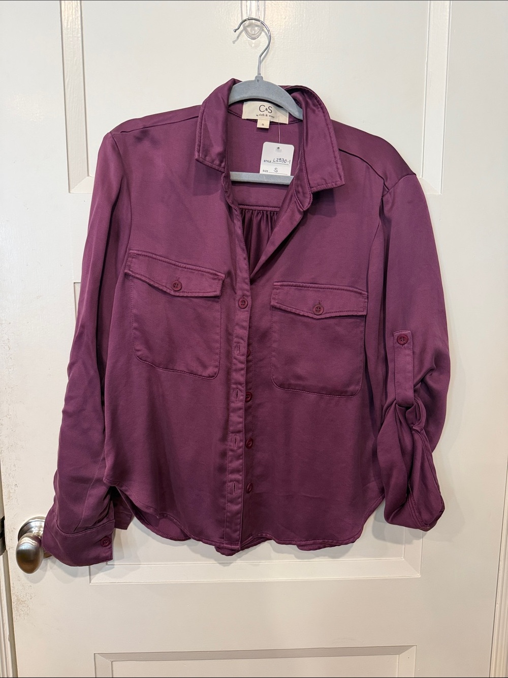 cloth & stone Plum Button-Up Blouse